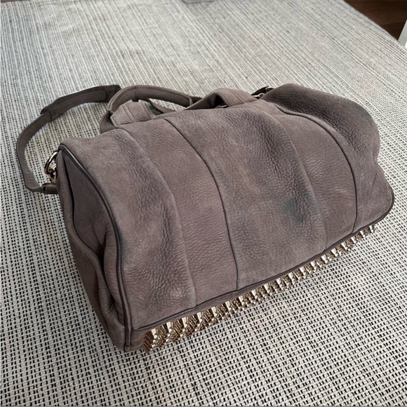 ALEXANDER WANG Large Rocco in Elephant Gray Soft Pebble and Gold - Picture 10 of 14